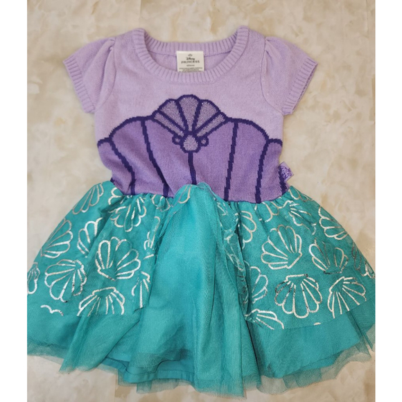 Girls Disney Princess Mermaid Casual Dress 12 Months - Picture 1 of 2